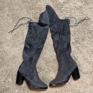 Rebel Over knee boots high heel size 6 gray